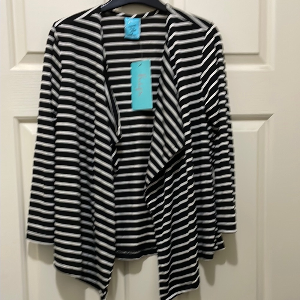 H.I.P. Happening in the Present Black and White Striped Women's Sweater (sz m)